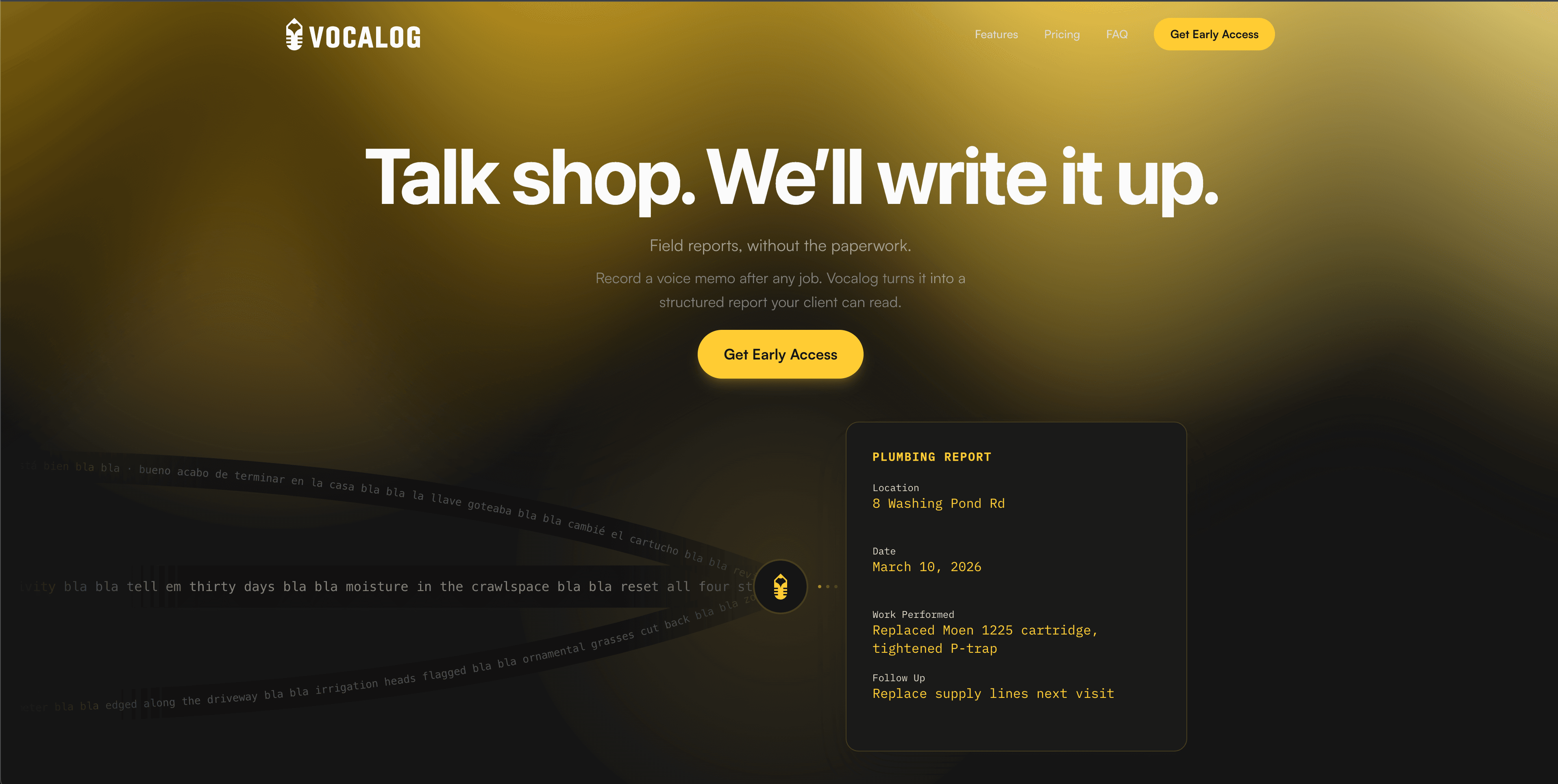 Vocalog website preview